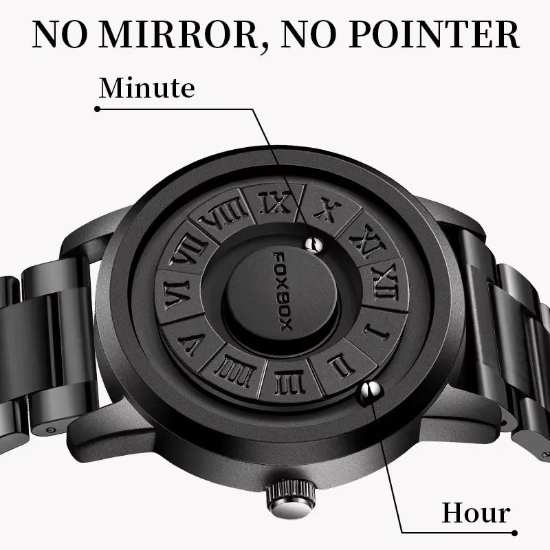 LIGE FB0047 Trend Concept New Personality Men's Watch Sport Creative Scrolling Pointer Magnetic Force Watch for Men Waterproof