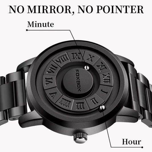 LIGE FB0047 Trend Concept New Personality Men's Watch Sport Creative Scrolling Pointer Magnetic Force Watch for Men Waterproof