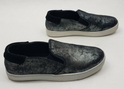 Steve Madden Womens 8 M Loafers Slip on Casual Shoes Sparkled Black Leather